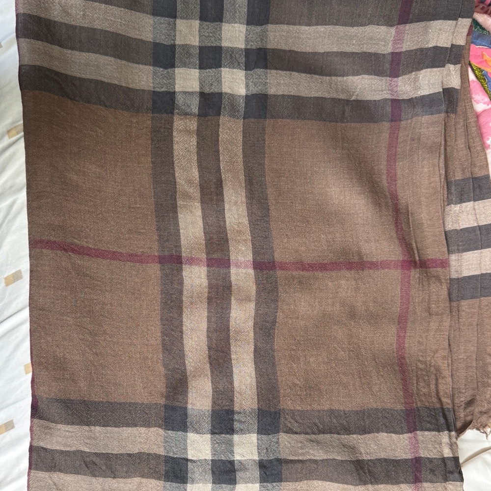 Burberry Brown check oversized scarf